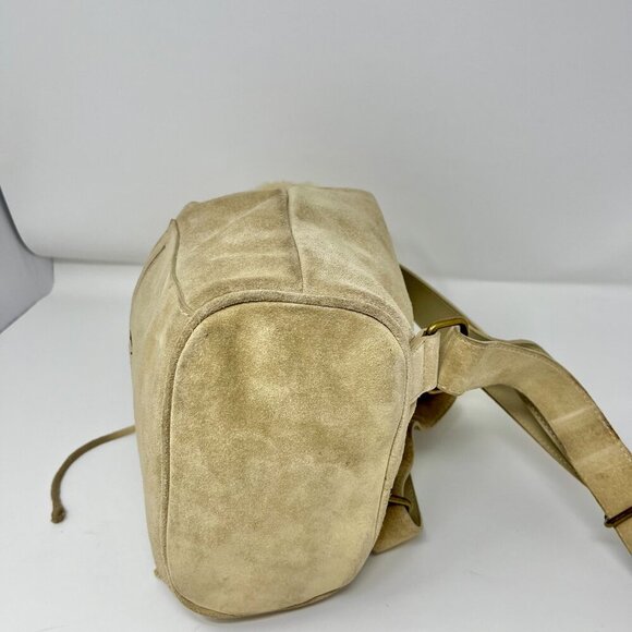 UGG Australia Suede Shearlling Mini Drawstring Backpack. - Picture 11 of 14